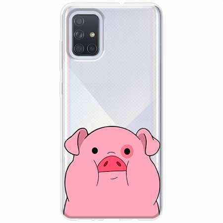Etui na Samsung Galaxy A51 - Słodka różowa świnka.