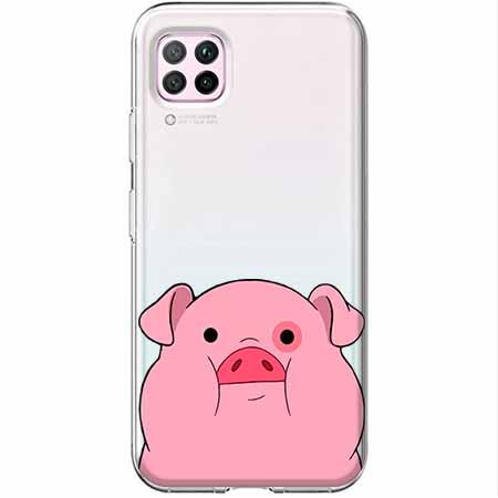 Etui na Huawei P40 Lite - Słodka różowa świnka.