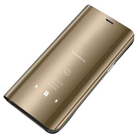 Etui na Huawei Y6P Flip Clear View z klapką - Złoty.