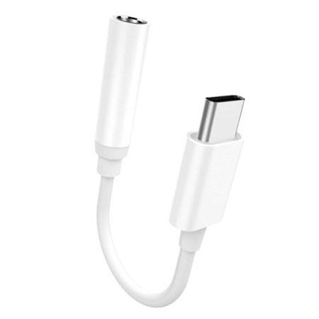 Przejściówka do słuchawek kabel Mini Jack 3,5 mm USB Typ C - Biały