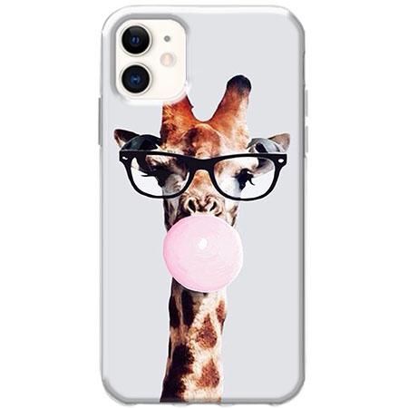 Etui na telefon Slim Case - Żyrafa w okularach z gumą