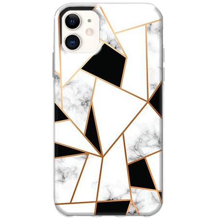 Etui na telefon Slim Case - Biały marmur geometryczny