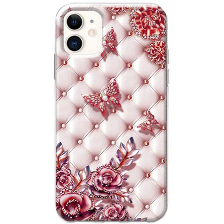 Etui na telefon Slim Case - Motyle z różami Glamour