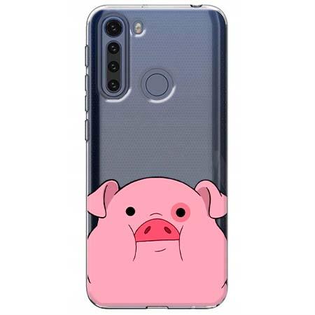 Etui na Motorola One Fusion - Słodka różowa świnka.