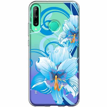 Etui na telefon Huawei P40 LITE - Niebieski kwiat północy.