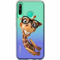 Etui na telefon Huawei P40 LITE - Wesoła żyrafa w okularach.