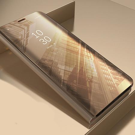 Etui na Samsung Galaxy S20 FE Flip Clear View z klapką - Złoty.