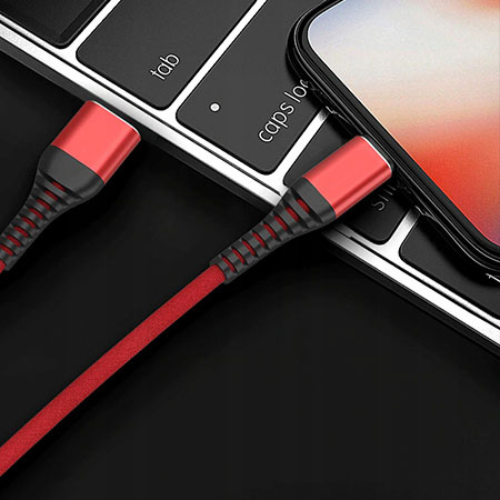 Kabel Micro-USB szybkie ładowanie Fast Charge 3.1A - Czerwony 2m