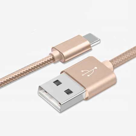 Kabel USB Typ-C do szybkiego ładowania QUICK CHARGE 3.0 ładowarka - Złoty.