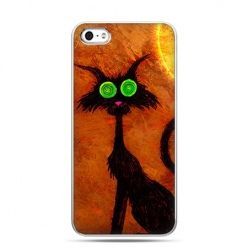 Etui na telefon Halloween kot z zielonymi oczami