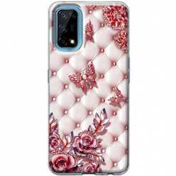 Etui na telefon Realme 7 5G Motyle z różami Glamour
