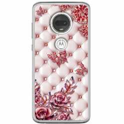 Etui na Motorola Moto G7 Play Motyle z różami Glamour