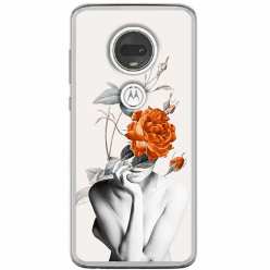 Etui na Motorola Moto G7 Play Abstrakcyjna Kobieta z różami 