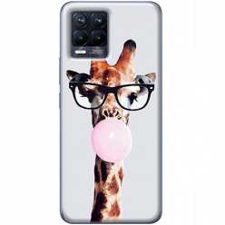 Etui na telefon Realme 8 Żyrafa w okularach z gumą