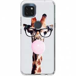 Etui na Motorola Moto G 5G Żyrafa w okularach z gumą