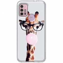 Etui na Motorola Moto G10 Żyrafa w okularach z gumą