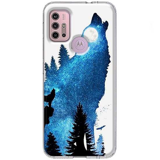 Etui na Motorola Moto G20 Ujadający wilk nocą
