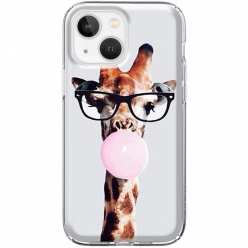 Etui na telefon iPhone 13 Żyrafa w okularach z gumą