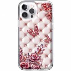 Etui na telefon iPhone 13 Pro Max Motyle z różami Glamour