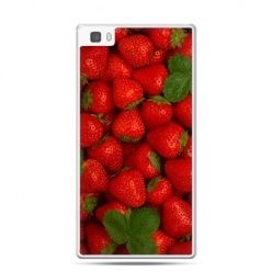Huawei P8 Lite etui czerwone truskawki