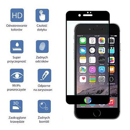 Hartowane szkło na cały ekran 3d iPhone SE 2022 - biały.