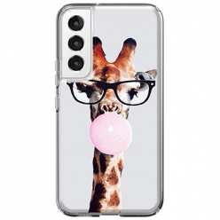 Etui na Samsung Galaxy S22 5G - Żyrafa w okularach z gumą