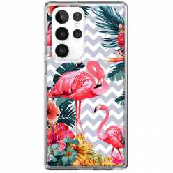 Etui na Samsung Galaxy S22 Ultra 5G - Różowe flamingi