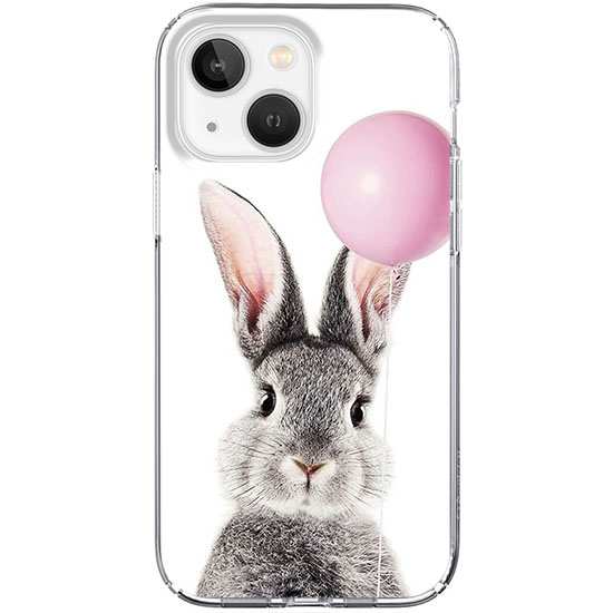 Etui na iPhone 14 Plus - Wesoły królik z balonikiem