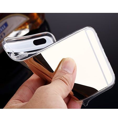 iPhone 6 / 6s lustro - etui lustrzane - mirror silikonowe TPU - złote.
