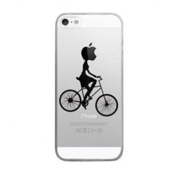 iPhone 6 ultra slim przezroczyste etui z nadrukiem kobieta na rowerze.