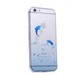 iPhone 6 ultra slim przezroczyste etui z nadrukiem delfiny.