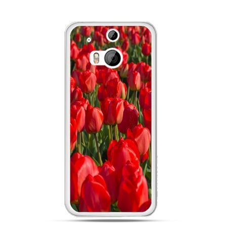 Etui na HTC One M8 Czerwone tulipany