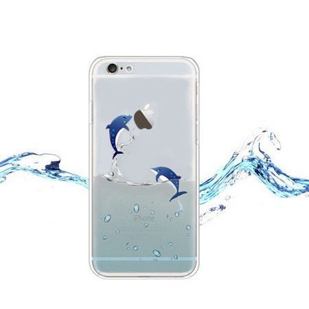 iPhone 5 ultra slim silikonowe przezroczyste etui delfiny.