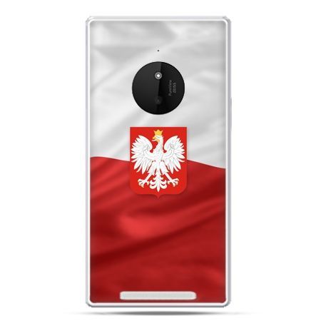 Etui na telefon Lumia 830 patriotyczne - flaga Polski z godłem