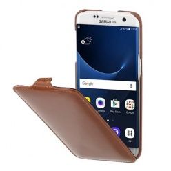 Pokrowiec na Galaxy S7 Edge Stilgut Ultraslim skóra brązowy.