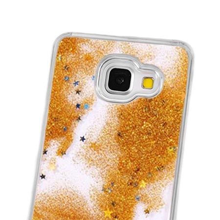 Galaxy A5 (2016) etui Stardust z ruchomym płynem w środku - złoty brokat.