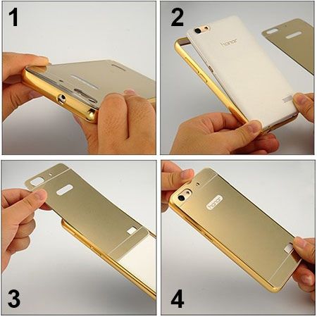 Mirror bumper case na Galaxy S4 - Złoty