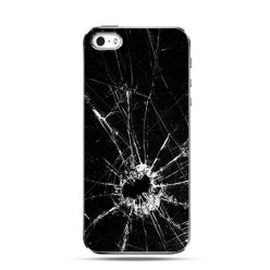 Etui na iPhone 4s / 4 - rozbita szyba czarna