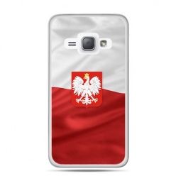 Etui na telefon Galaxy J1 (2016) patriotyczne - flaga Polski z godłem