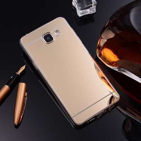 Etui na Galaxy A5 (2016) mirror - lustro silikonowe TPU - złote.