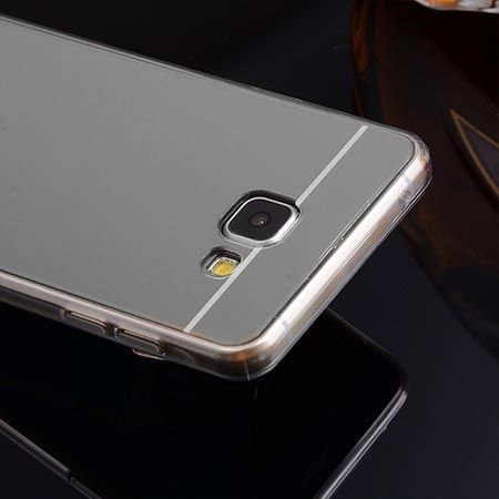 Etui na Galaxy A5 (2016) mirror - lustro silikonowe TPU - srebrne.