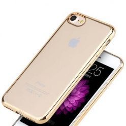 Etui na iPhone 7 silikonowe platynowane SLIM kolor - złoty.