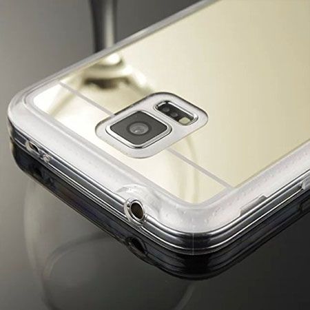 Galaxy S5 mirror - lustro silikonowe etui lustrzane TPU - złote.