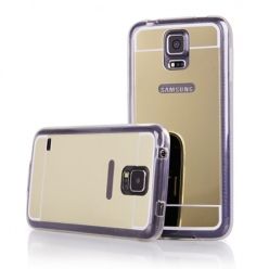 Galaxy S5 mirror - lustro silikonowe etui lustrzane TPU - złote.