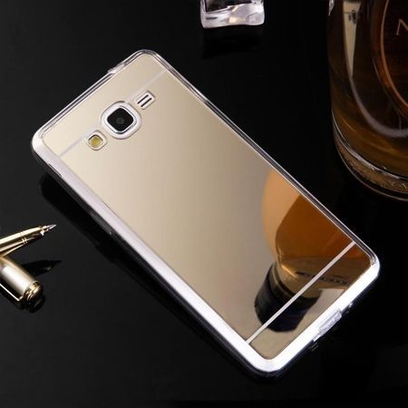 Galaxy A5 mirror - lustro silikonowe etui lustrzane TPU - złoty.