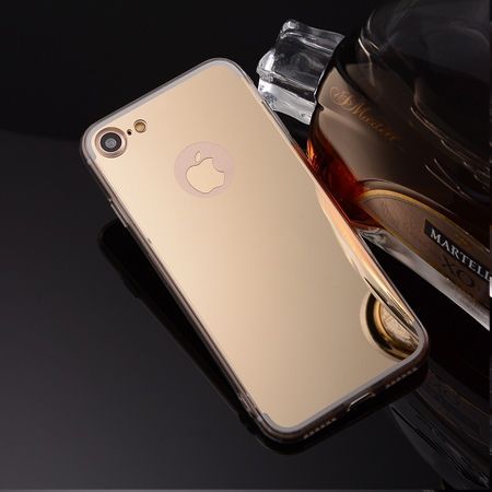 iPhone 7 mirror - lustro silikonowe etui lustrzane TPU - złoty.