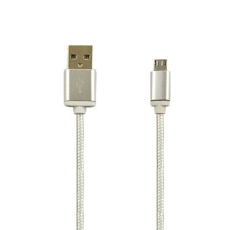 Kabel Micro-USB pleciony nylon 1.5m - Biały.