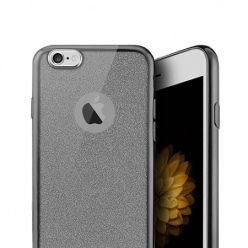 iPhone 5 / 5s etui brokat silikonowe platynowane SLIM tpu - grafitowy.