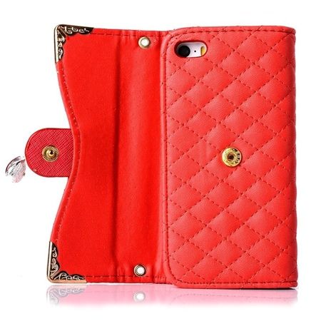 Etui na iPhone 6 / 6s - elegancka torebka z łańcuszkiem - czerwona.