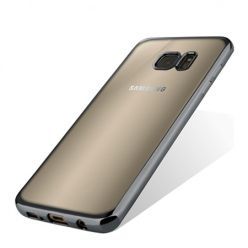 Samsung Galaxy S6 przezroczyste etui platynowane SLIM grafitowe.